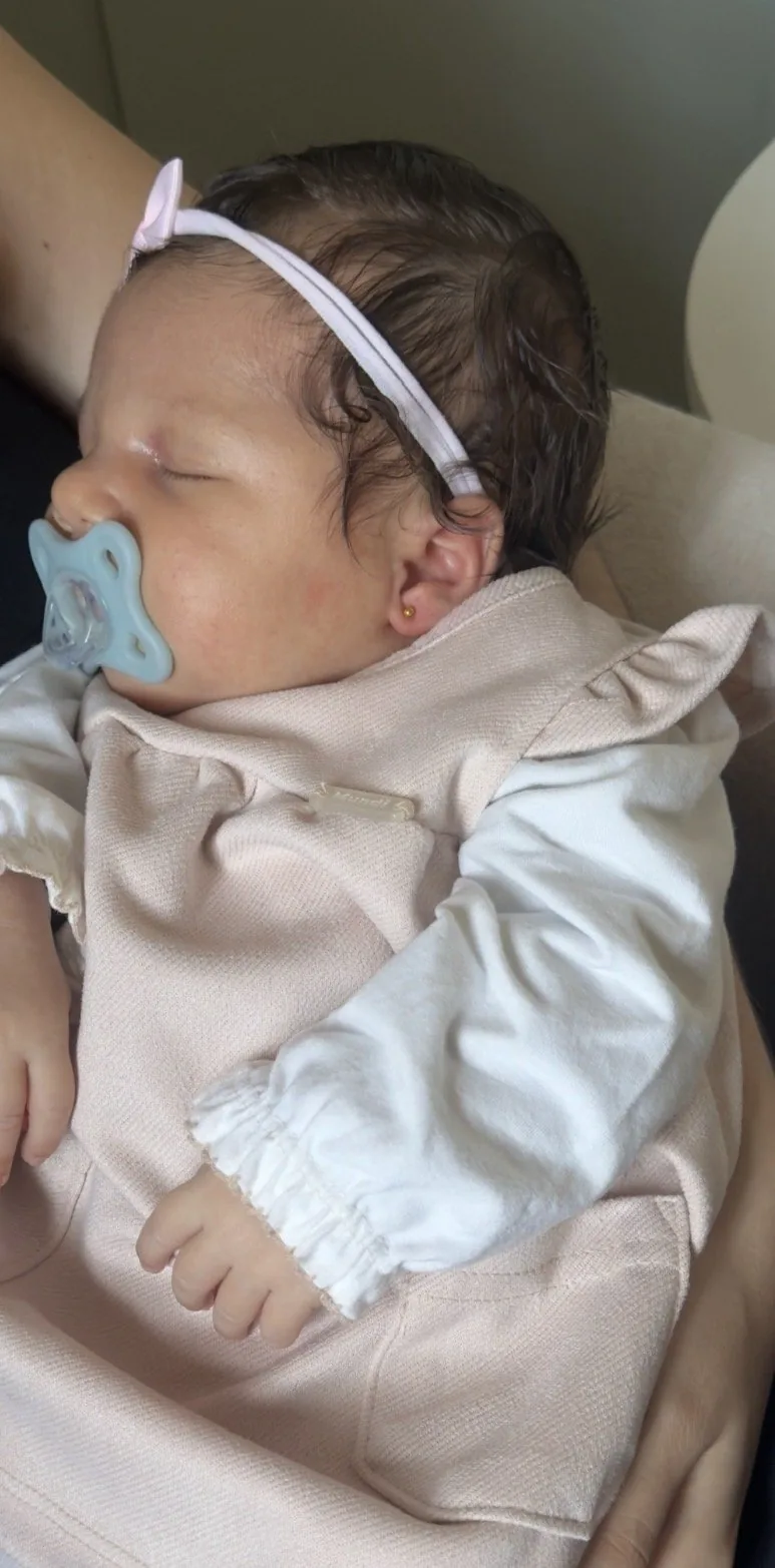 Trabalho realizado, primeiro furo em bebê